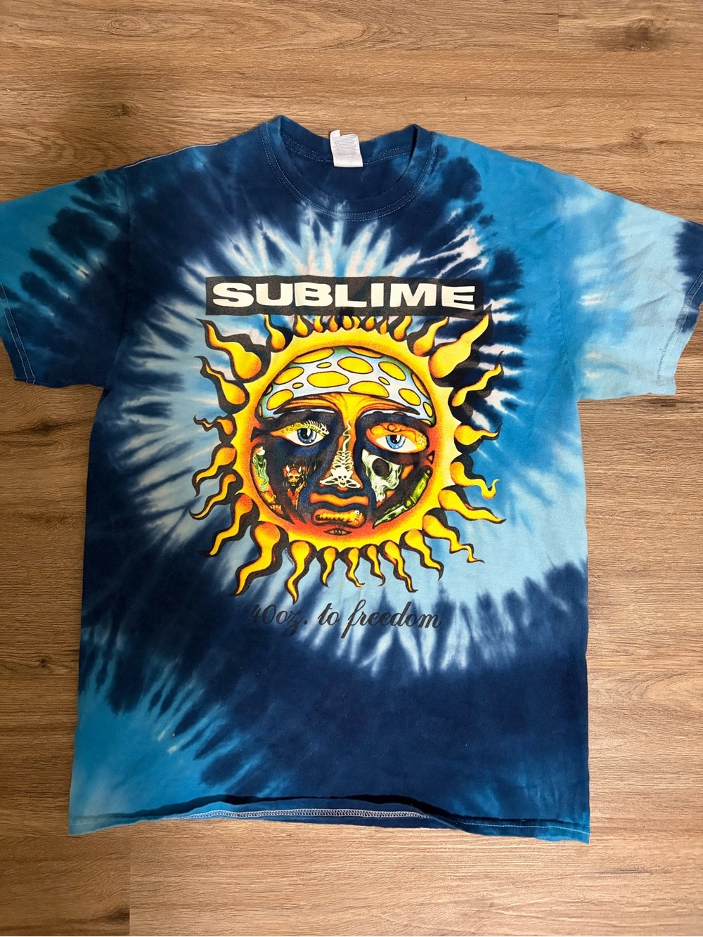 Sublime Tie-Dye Sun Graphic Tee in Blue